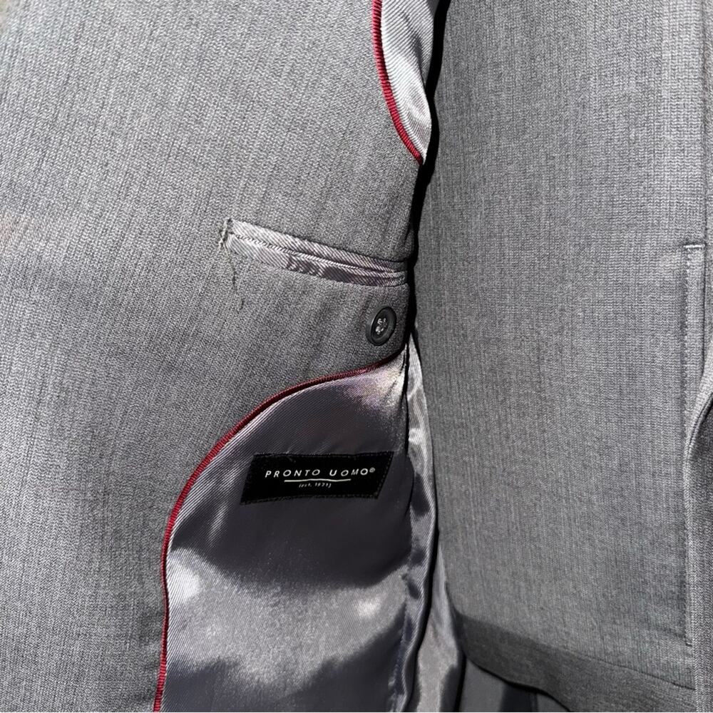 Pronto Uomo The Men's Warehouse Modern Fit Wool Blend Suit Charcoal Gray 36R - Picture 9 of 16